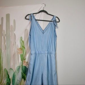 Jean Shoulder Tie Jumpsuit